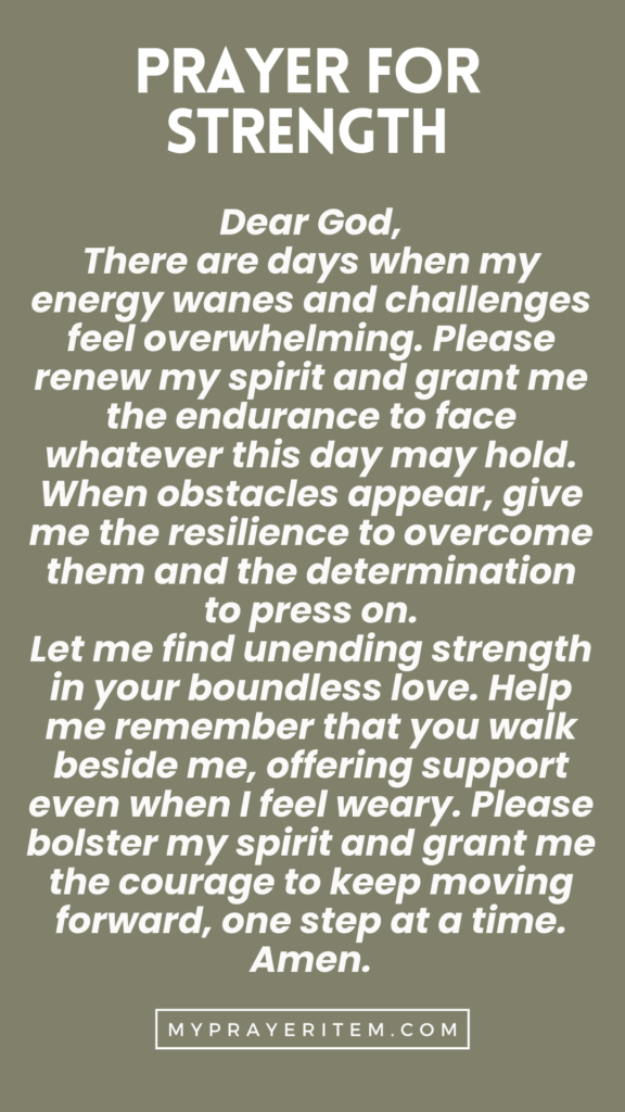 morning prayer short - Prayer for strength