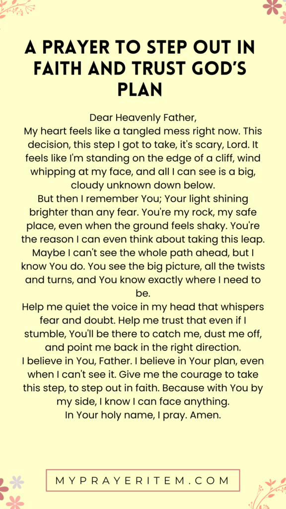 prayer to step out in faith