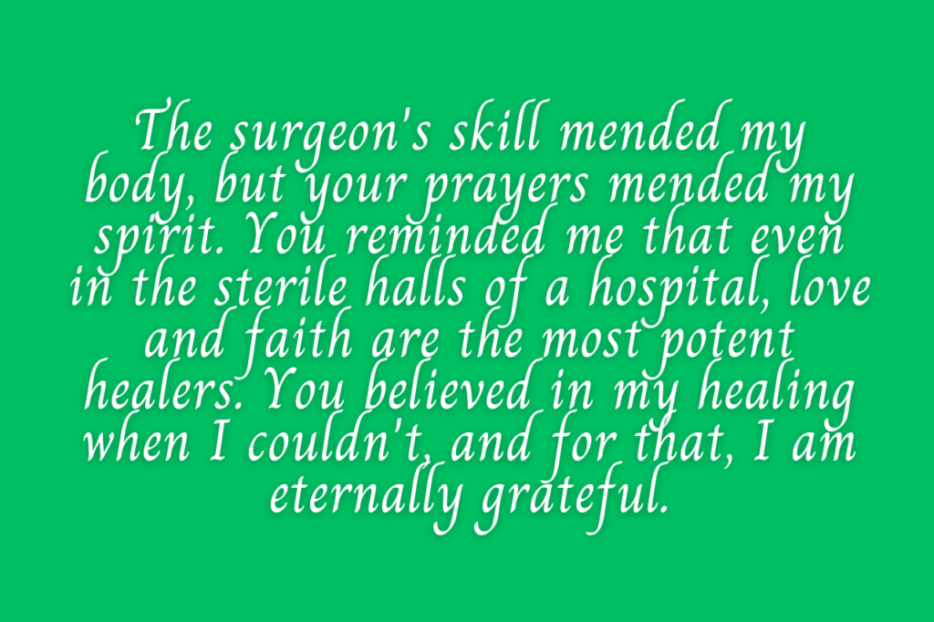 Thank You for Your Prayers During My Surgery Messages