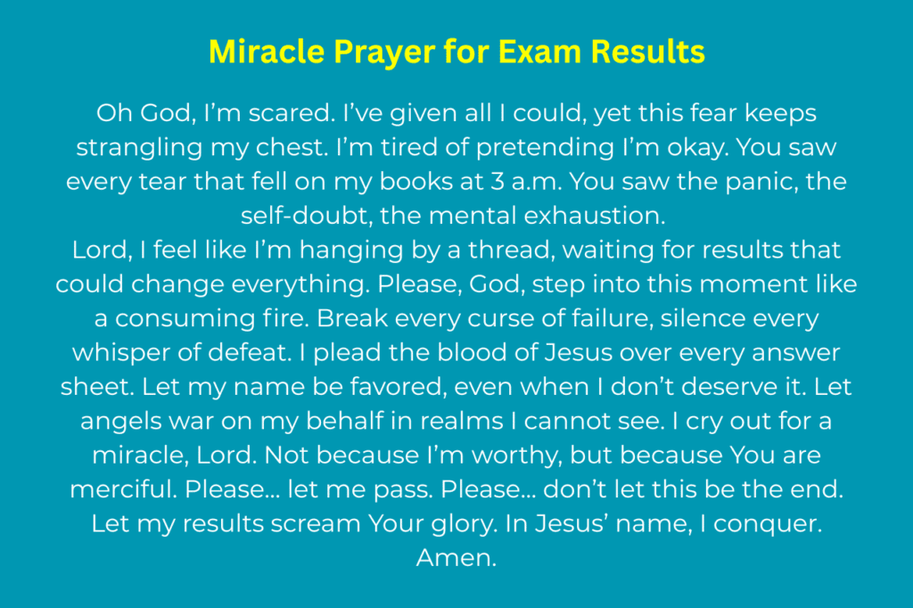 Miracle Prayer for Exam Results