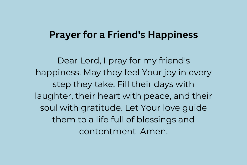 Prayer for a friend happiness