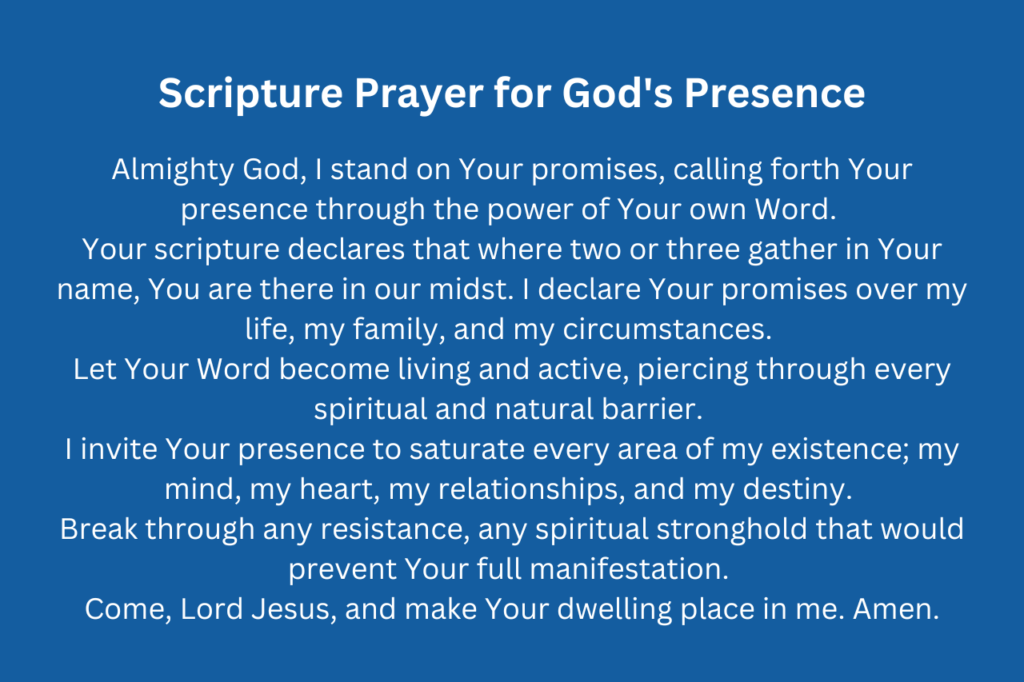 Additional Prayers for God’s Presence