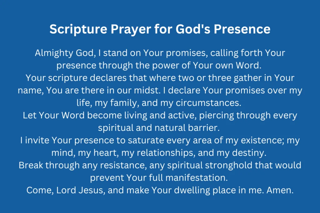Additional Prayers for God’s Presence