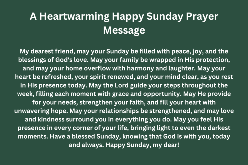 A Heartwarming Happy Sunday Prayer Message