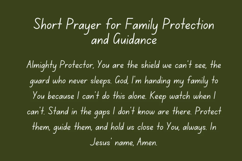 short prayer for family protection and guidance,