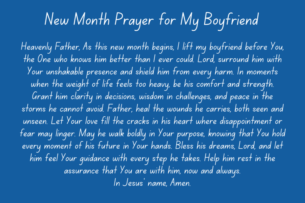 New Month Prayer for My Boyfriend