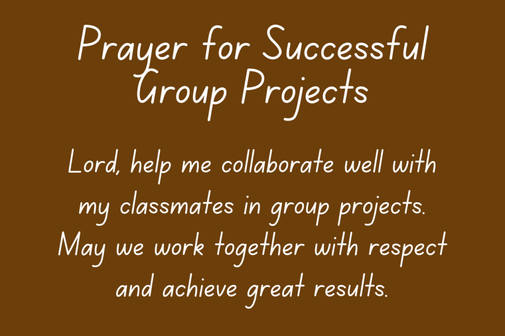 100 short prayers for school - Prayer for successful group projects