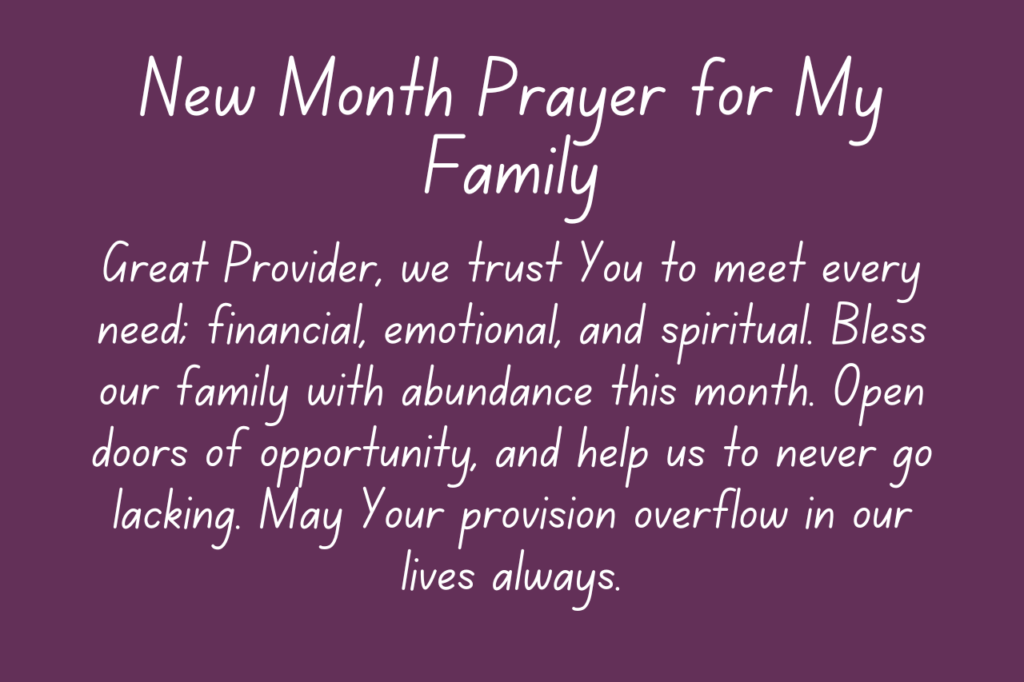 15 New Month Prayers for Family