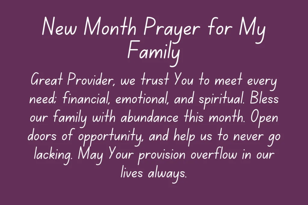 15 New Month Prayers for Family