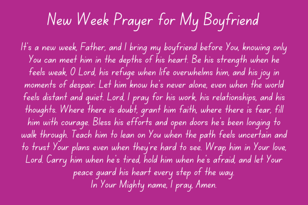 New Week Prayer for My Boyfriend