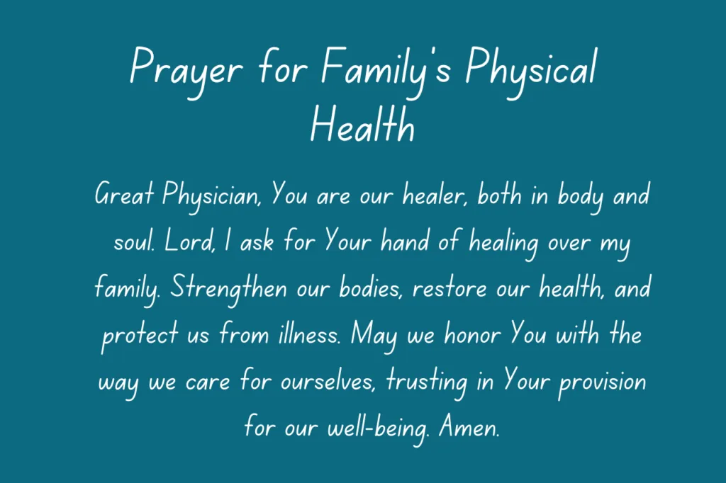 Prayer for Family’s Physical Health