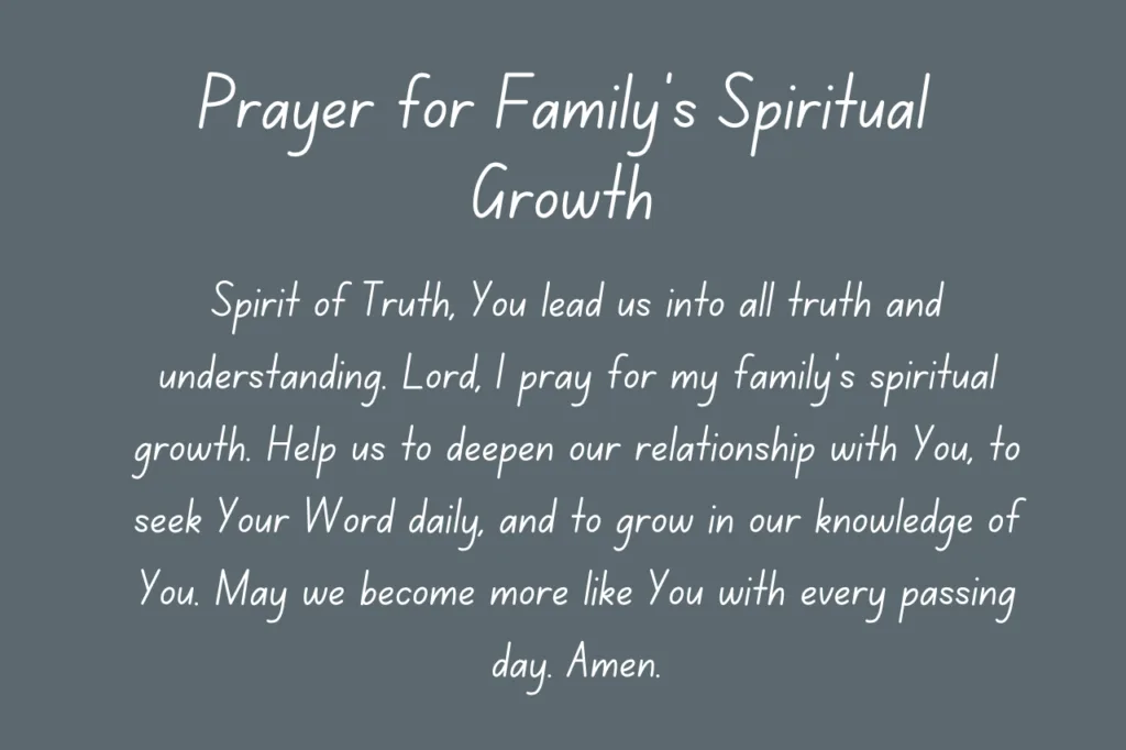 Prayer for Family’s Spiritual Growth