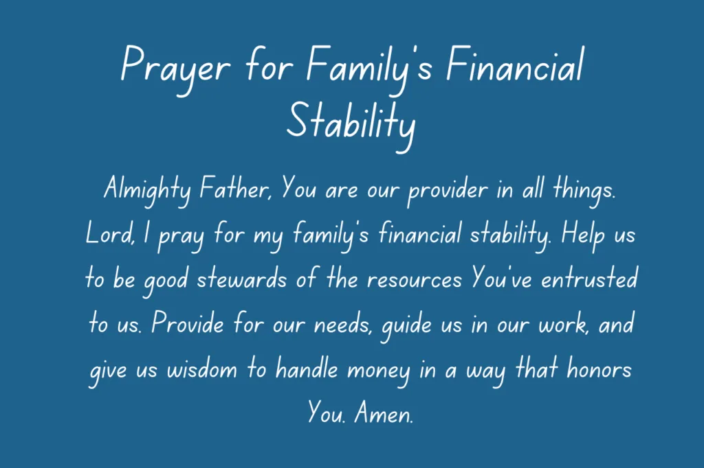 Prayer for Family’s Financial Stability