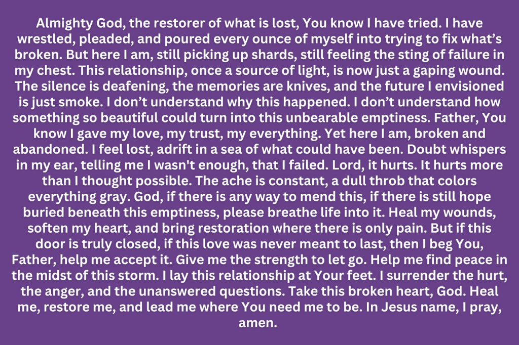 Short Prayer for Broken Relationship