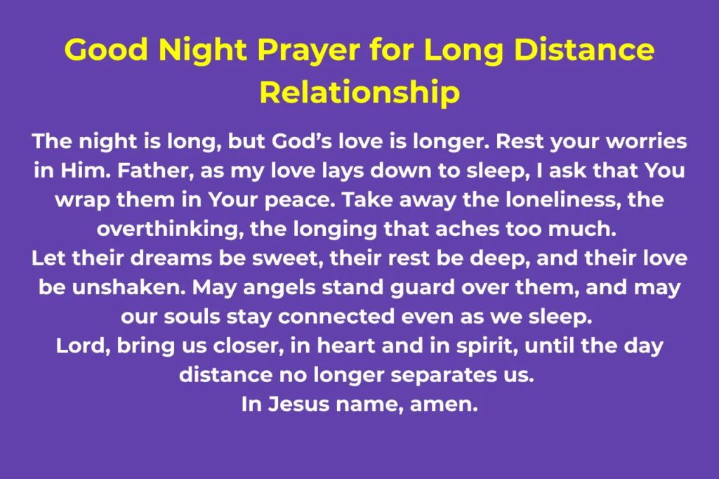 Good Night Prayer for Long Distance Relationship