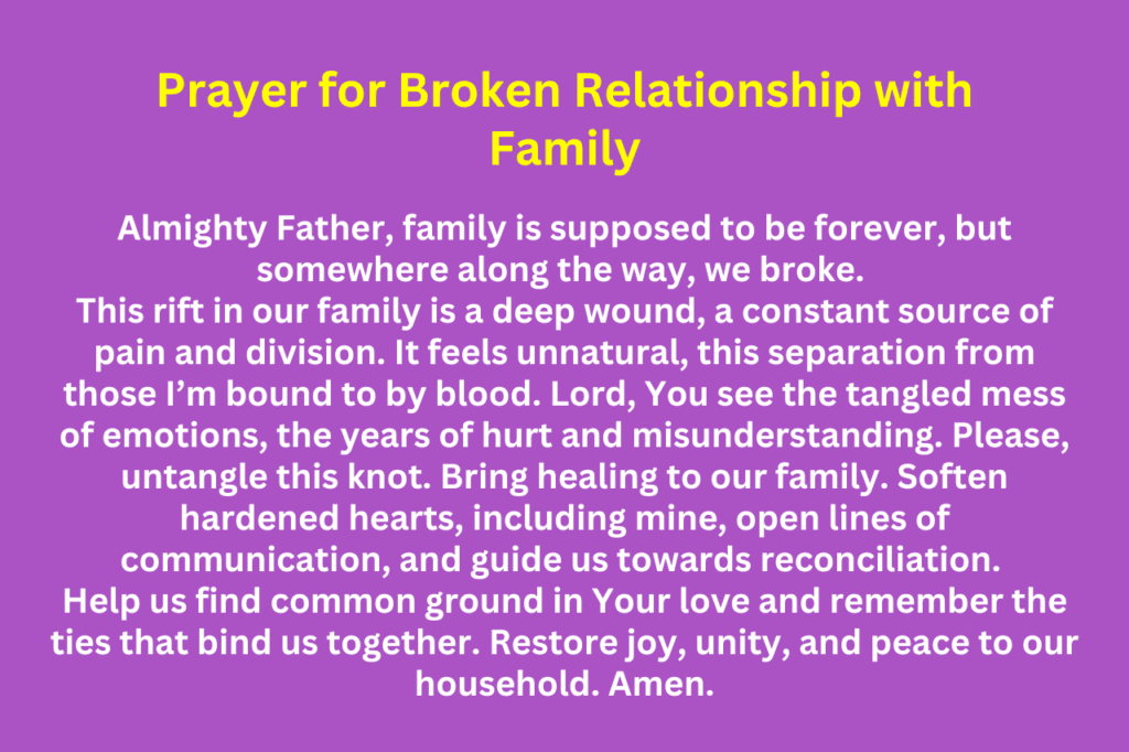 Prayer for Broken Relationship with Family