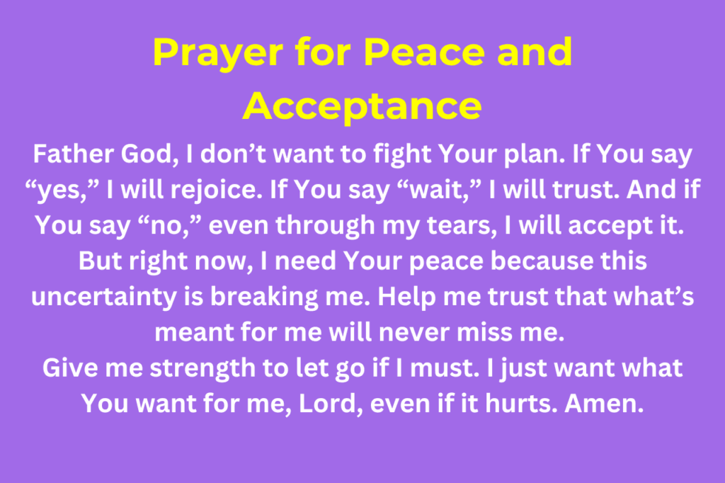 Prayer for Peace and Acceptance