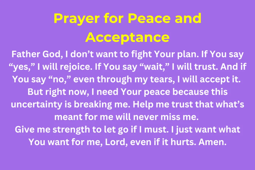 Prayer for Peace and Acceptance