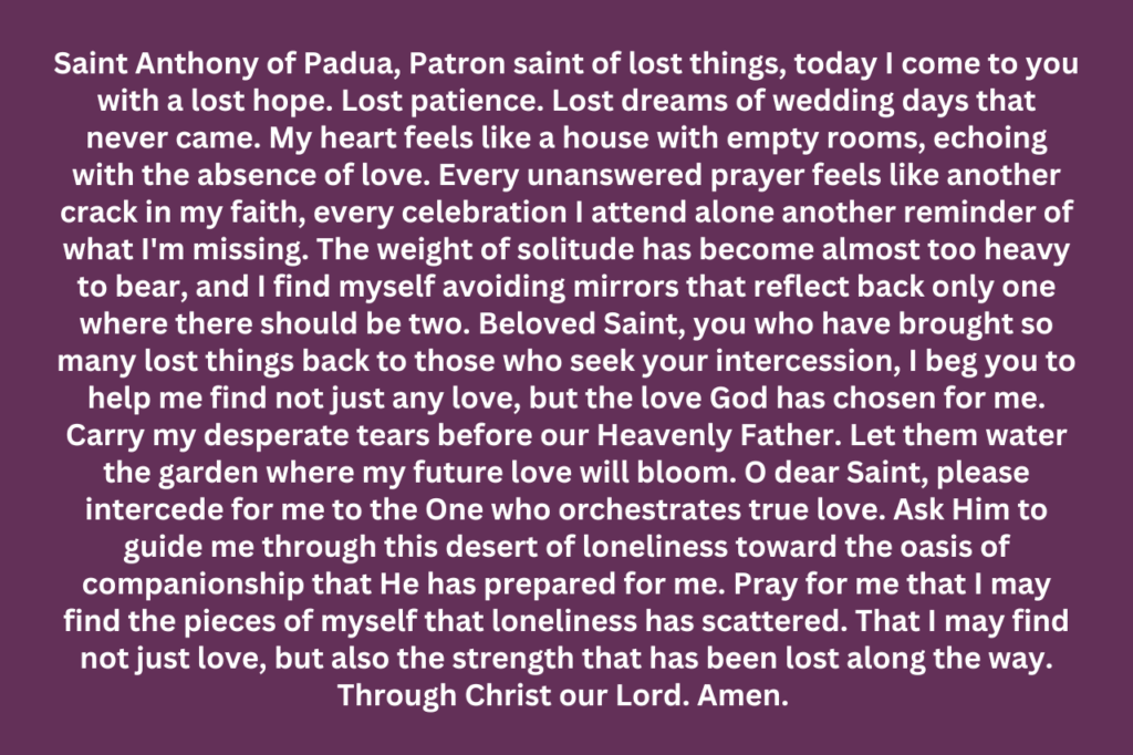 Catholic Prayer to Find Love - Saint Anthony Prayer to Find Love