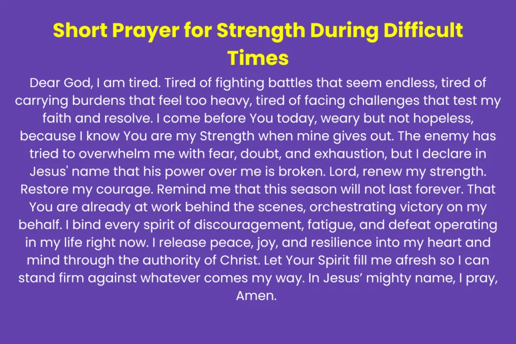 Short Prayer for Strength During Difficult Times