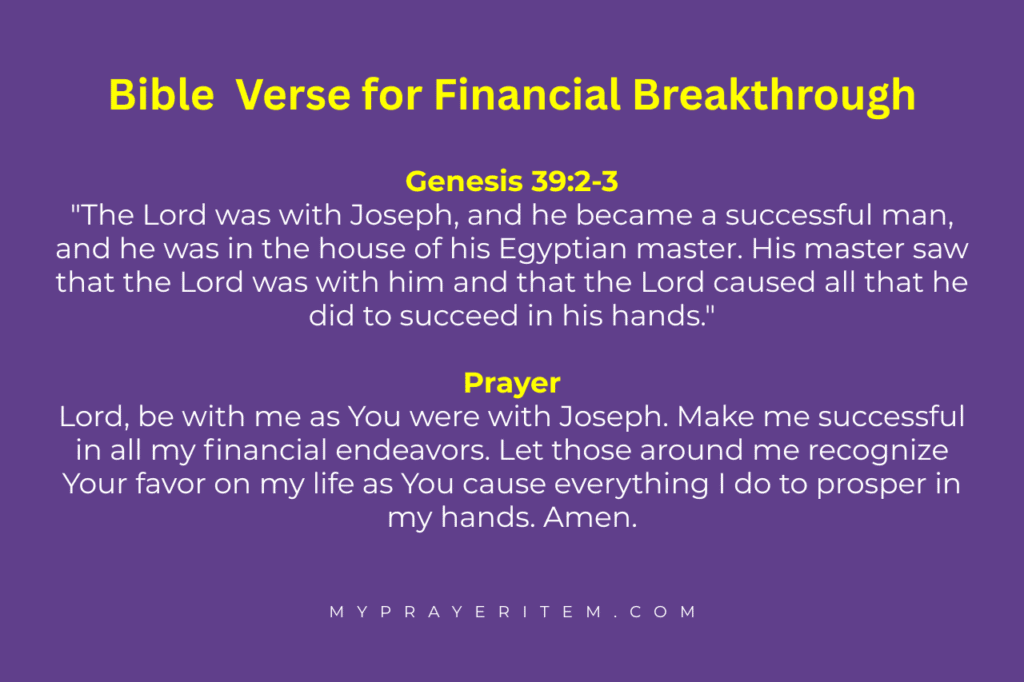 prayer for financial breakthrough verses