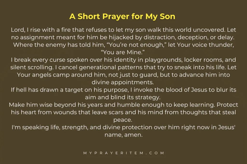 A Short Prayer for My Son