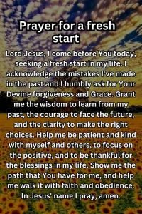 prayers for all occasions - prayer for a fresh start