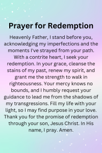 prayers for all occasions - prayer for redemption